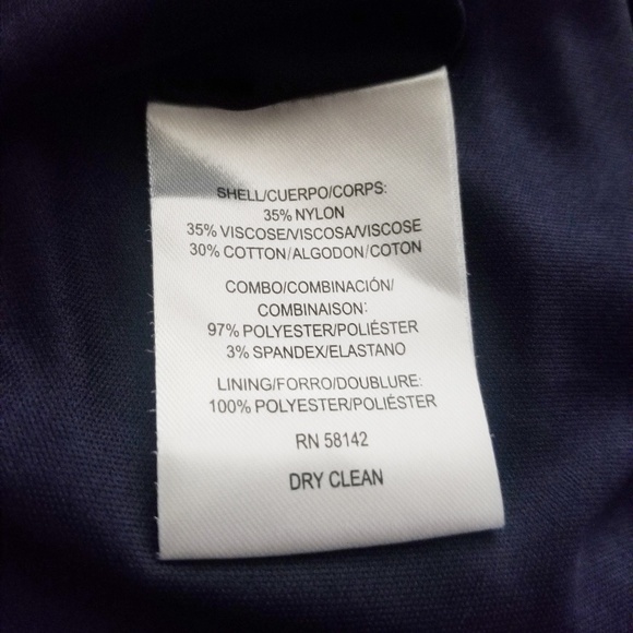 Maggy London Leaf Navy Midi Dress Sz: 16 - Picture 6 of 6